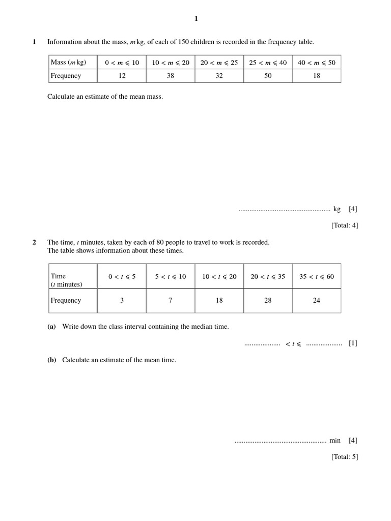 QP - Grouped Continuous Data | PDF | Significant Figures