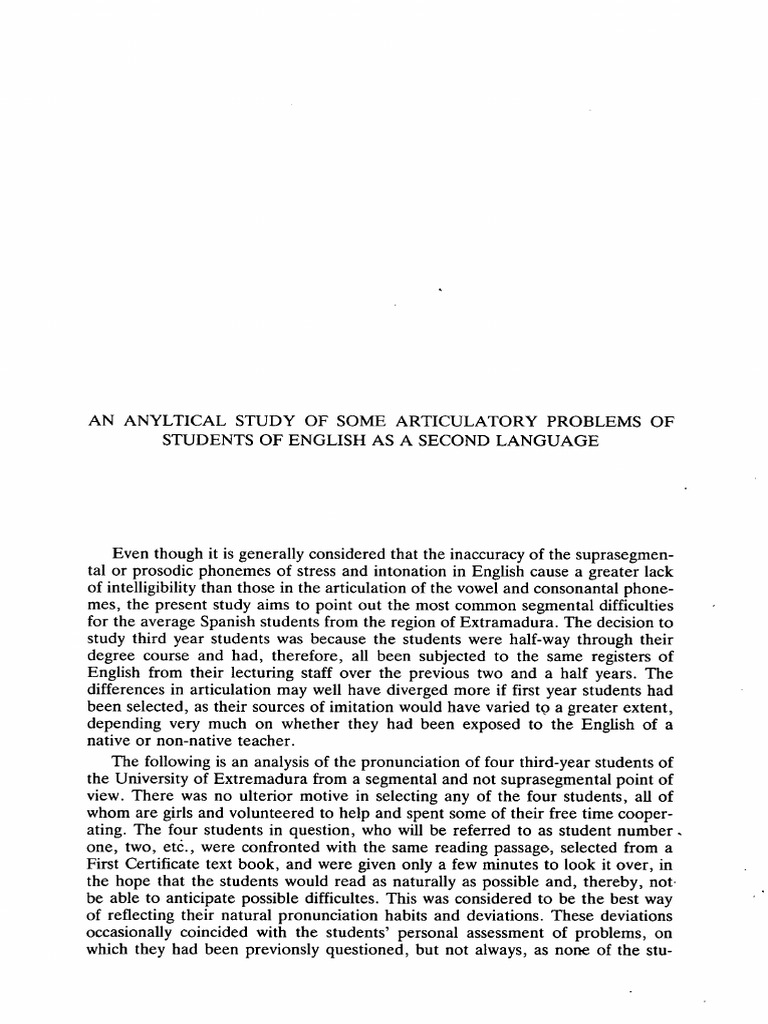 Dialnet AnAnylticalStudyOfSomeAticulatoryProblemsOfStudens 58692 | PDF ...