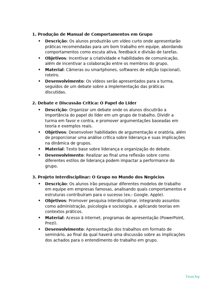 Comportamento em Grupo e Liderança | PDF