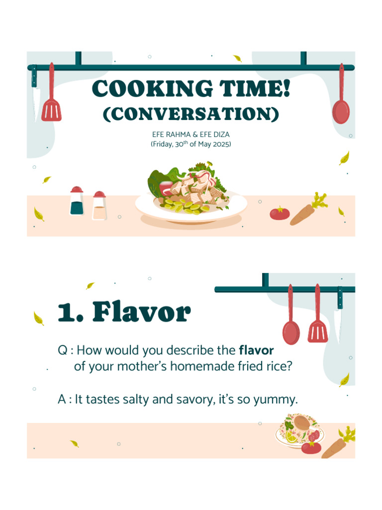SD - Cooking Time Conversation (30-05-2025) | PDF | Taste | Umami