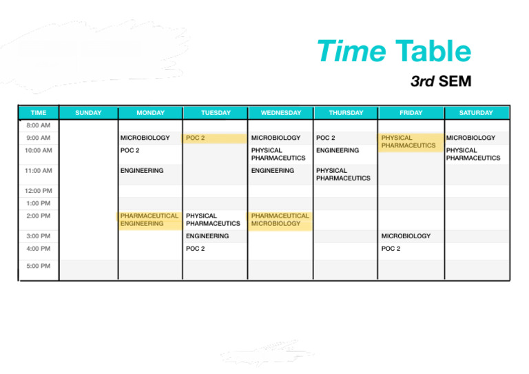 Timetable | PDF