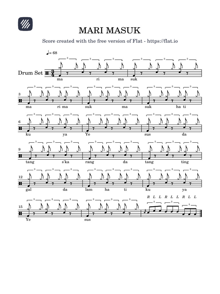 Drum Set Notation and Patterns | PDF