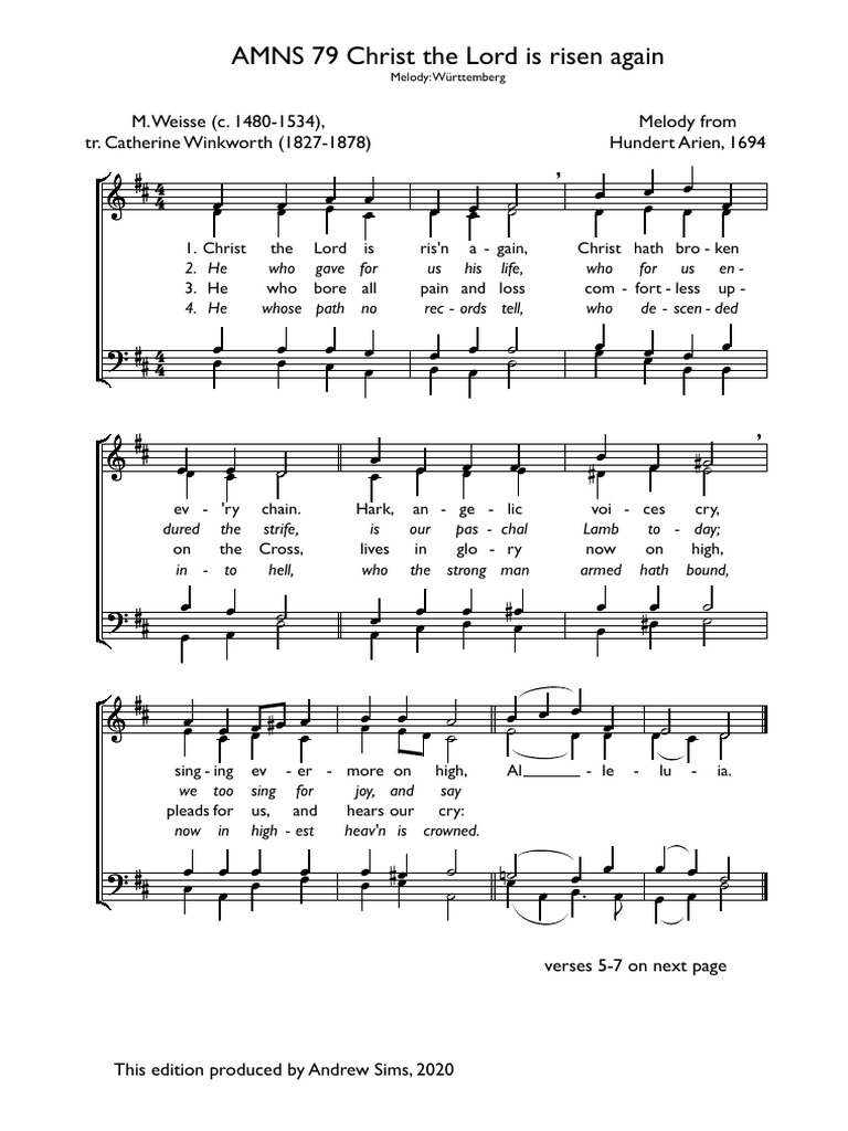 Christ The Lord Is Risen Again | PDF