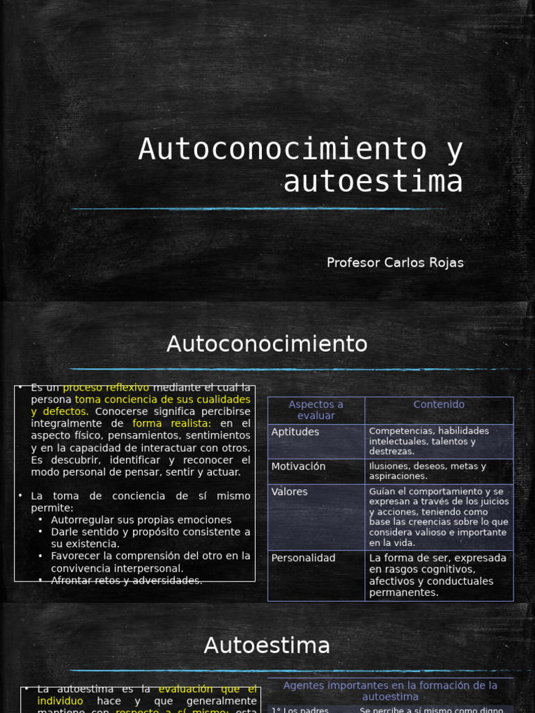 Autoconocimiento y Autoestima | PDF | Autoestima | Sicología