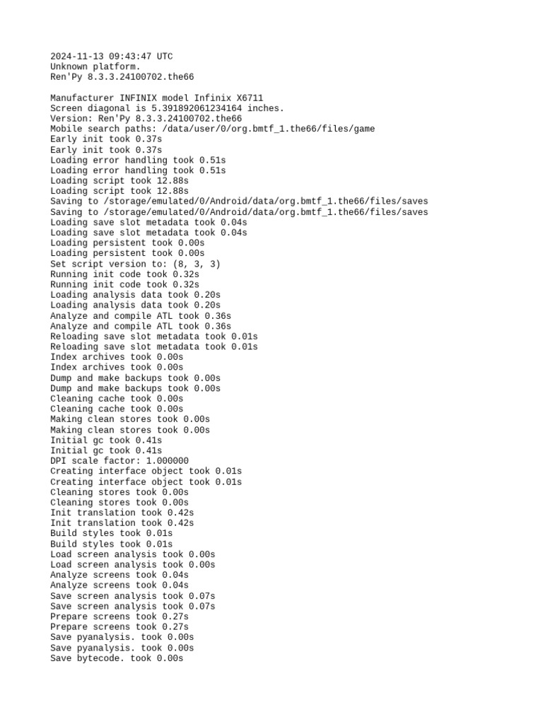 Ren'Py 8.3.3 Performance Log | PDF | Metadata | Software Engineering