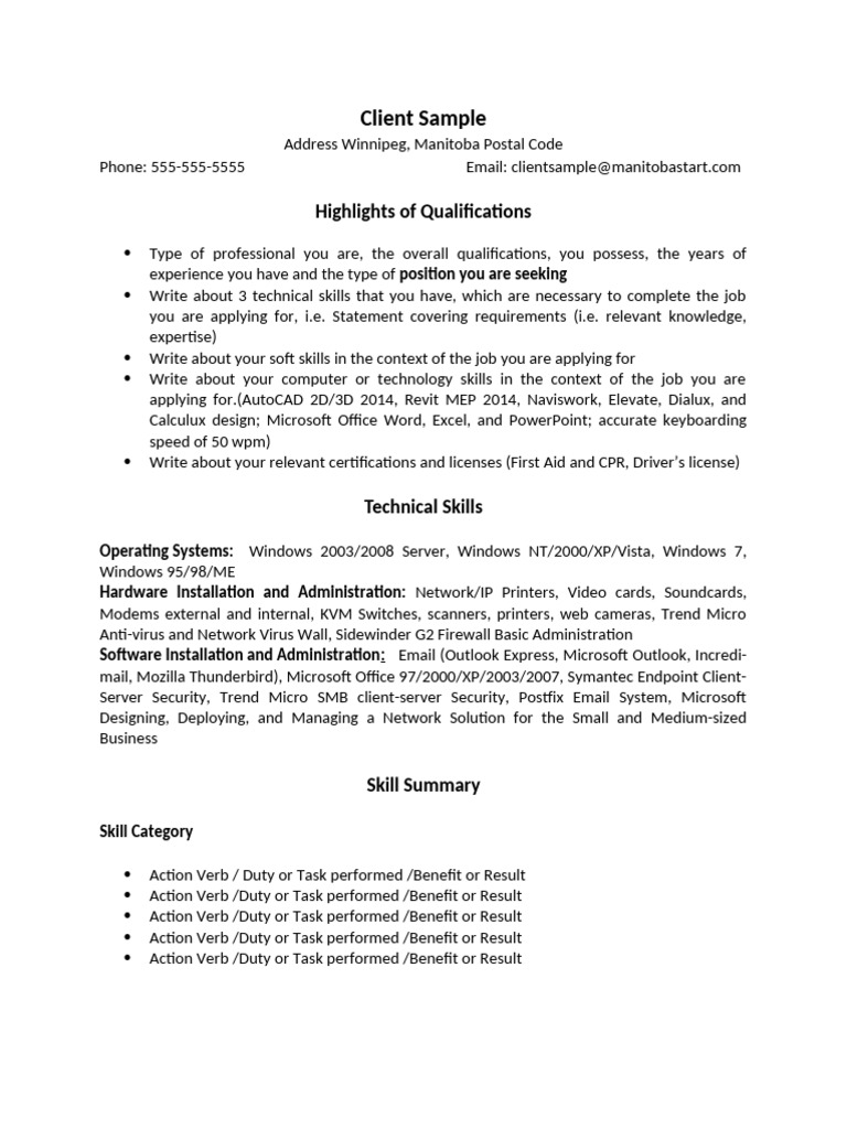 Functional Resume Template 2 | PDF | Windows Xp | Microsoft Office