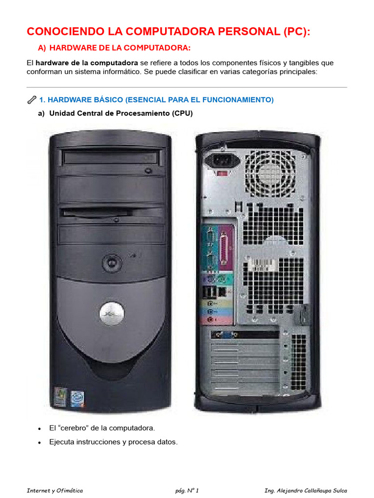02-Conociendo La Computadora Personal | PDF | Hardware de la ...