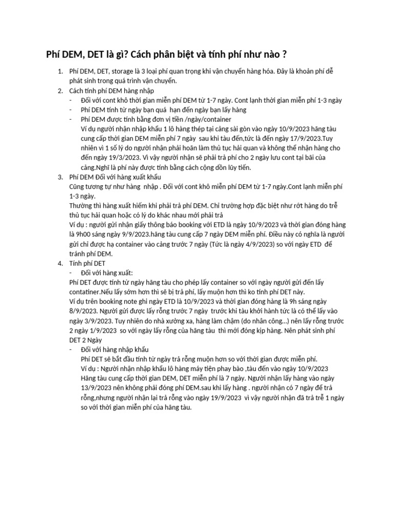 Phí DEM, DET | PDF