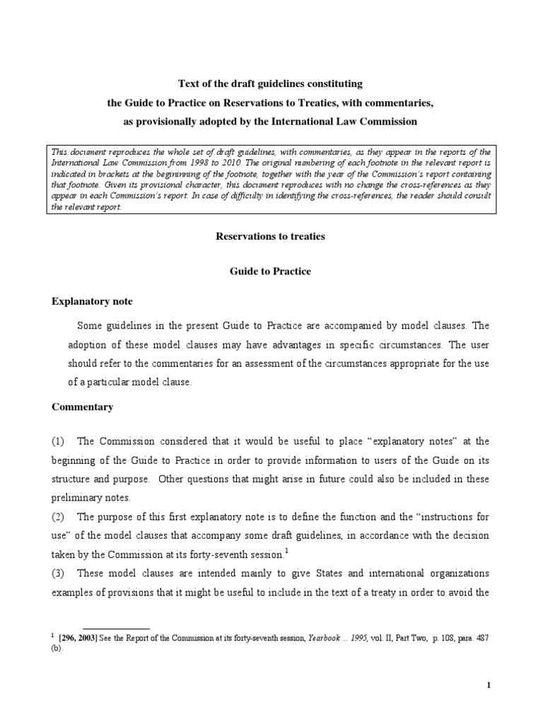 Guide to Treaty Reservations Practice | PDF | Treaty | Social Institutions