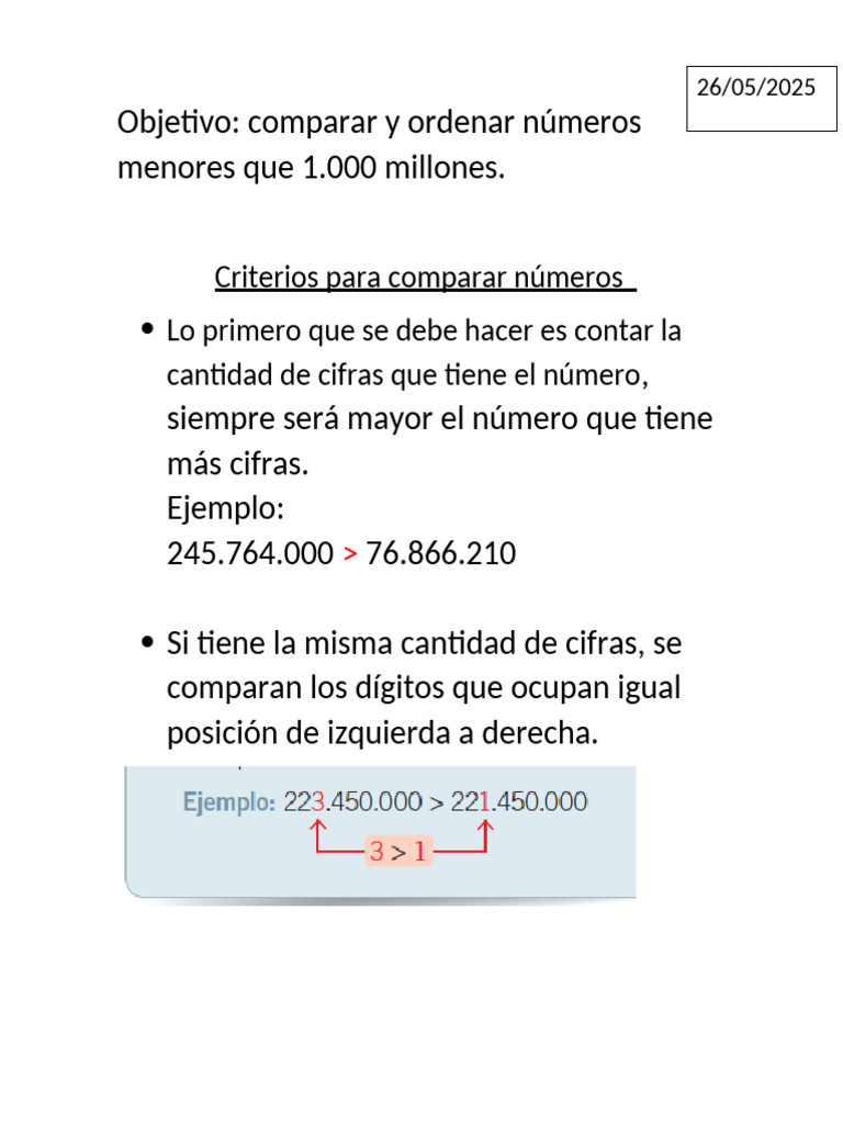 Criterios para Comparar 5° | PDF