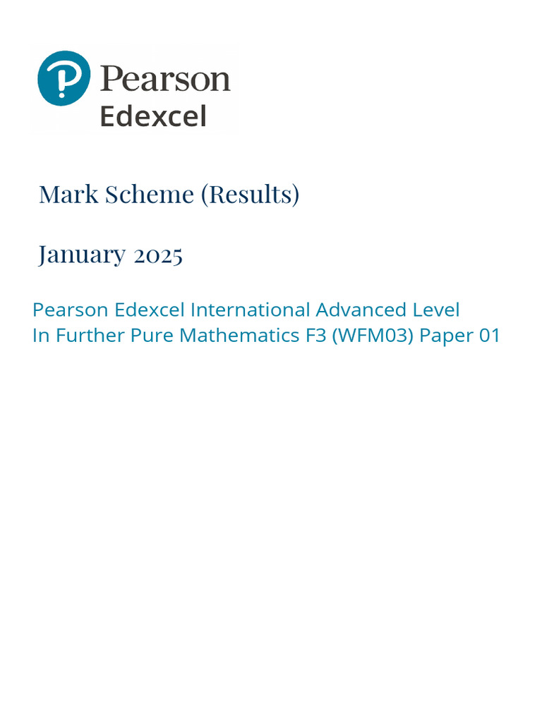 Edexcel A Level Further Pure Maths Mark Scheme | PDF | Eigenvalues And ...