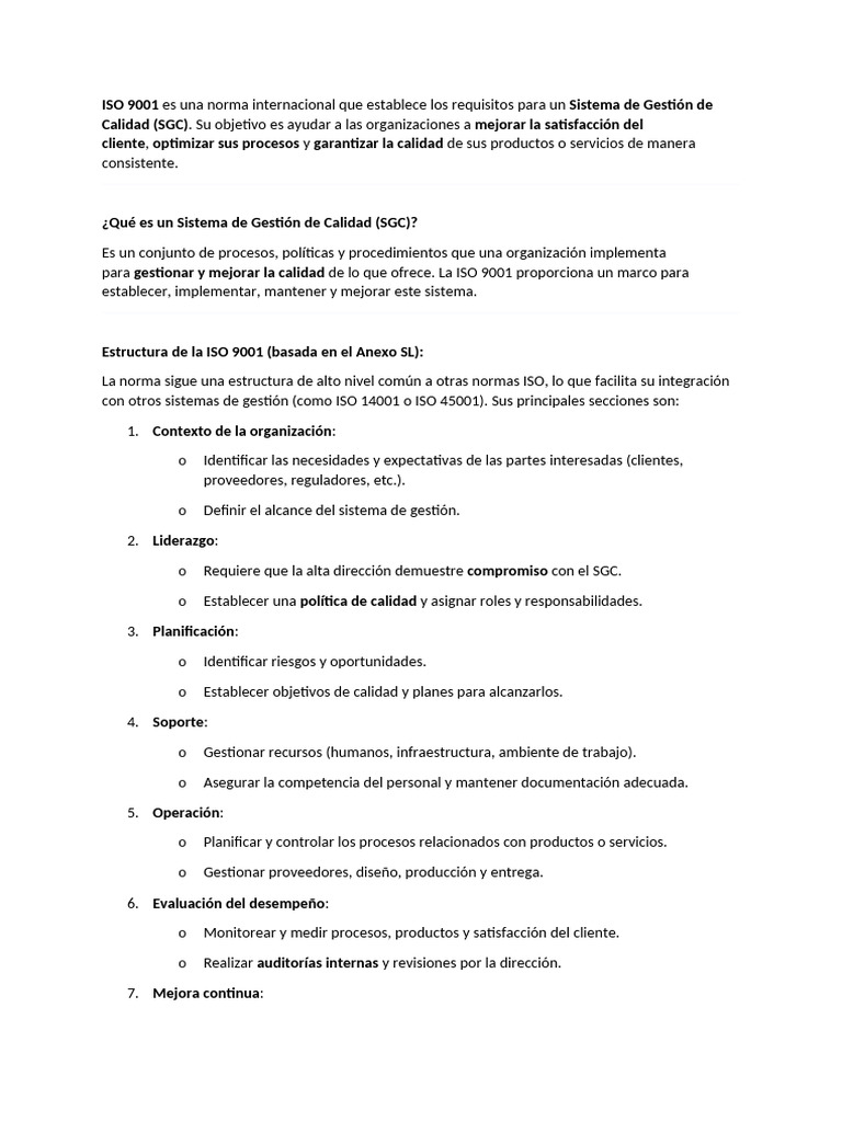 Guía sobre ISO 9001 y SGC | PDF | Calidad (comercial) | Negocios económicos