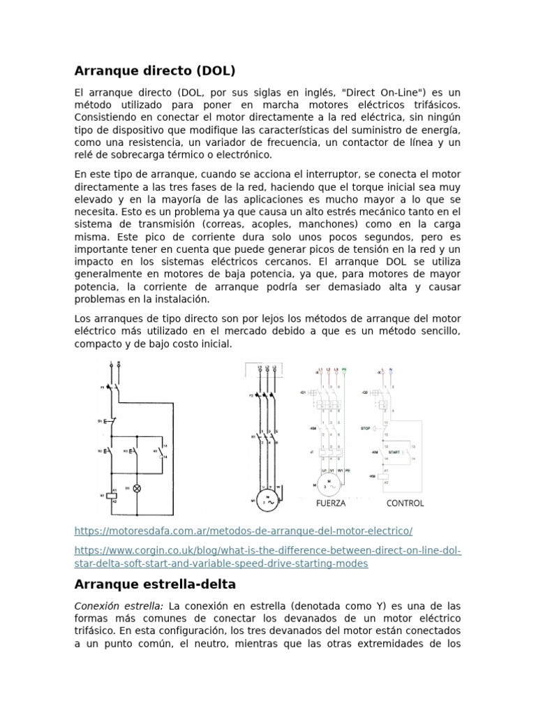 Arranque DOL de Motores Eléctricos | PDF | Motor eléctrico | Corriente ...