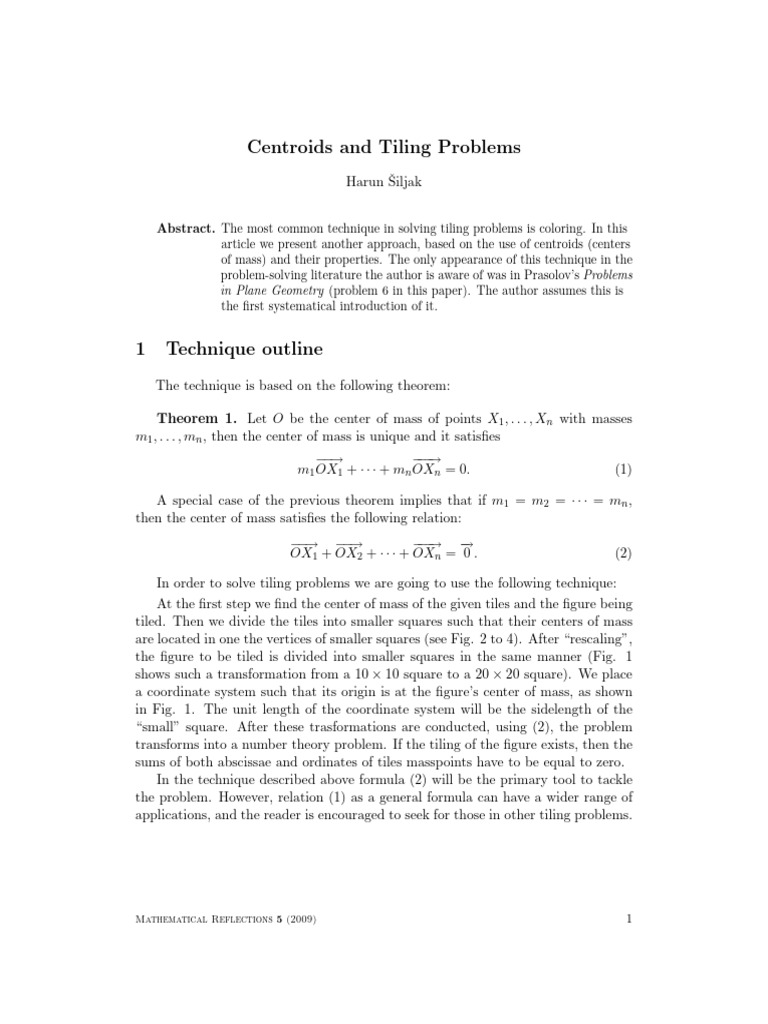 Centroid-Based Tiling Techniques | PDF | Mathematical Objects | Geometry