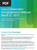 Download Cisco March 2012 Telepresence and Collaboration Launch by Telepresence Options SN86922809 doc pdf