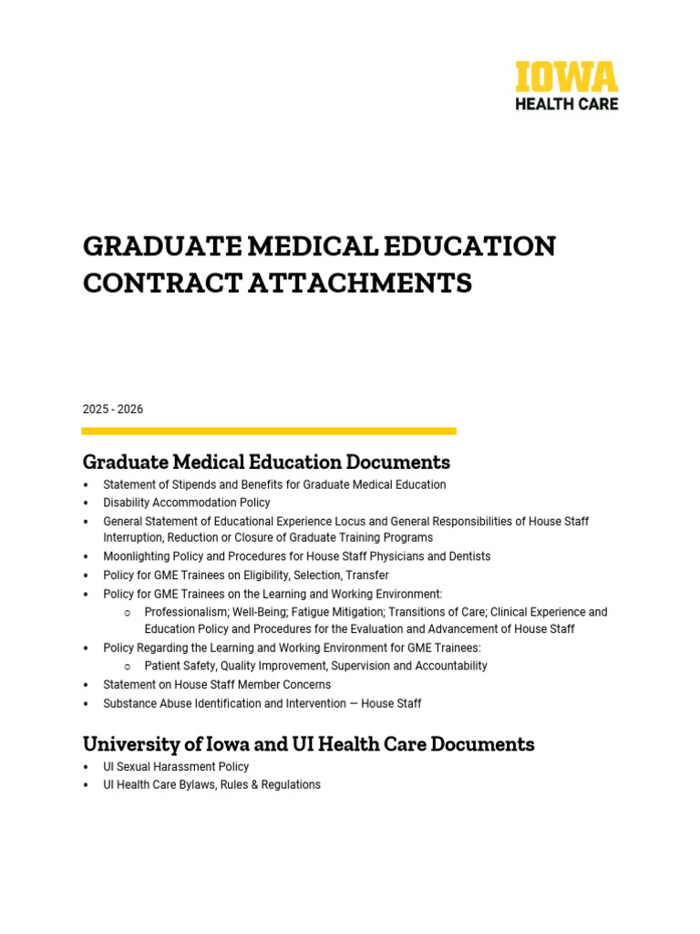 2025-2026 GME Contracts & Benefits Guide | PDF | Medical Education ...
