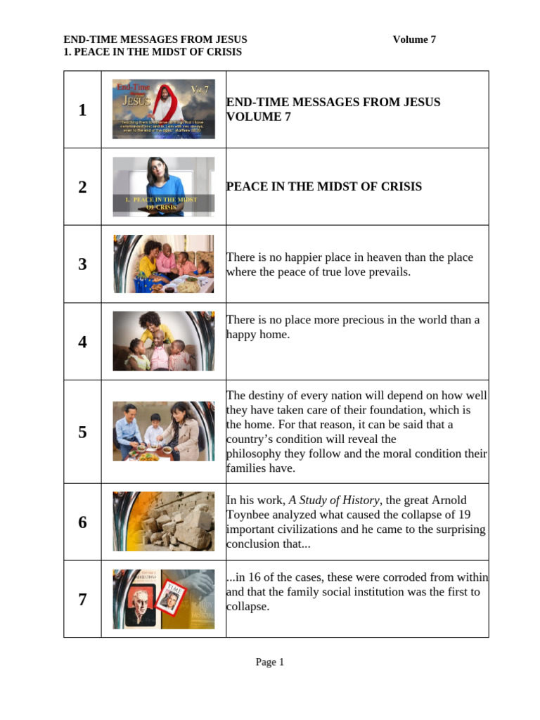 Peace in The Midst of Crisis | PDF | Jesus | Eschatology