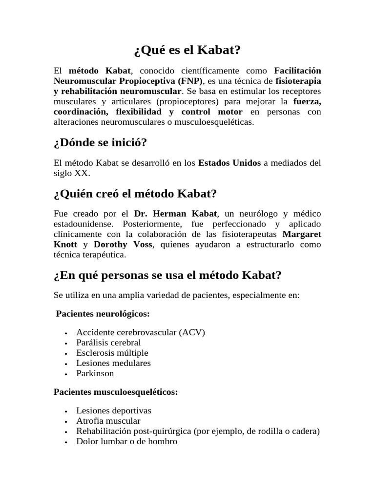 Método Kabat en fisioterapia neuromuscular | PDF | Terapia física | Tobillo