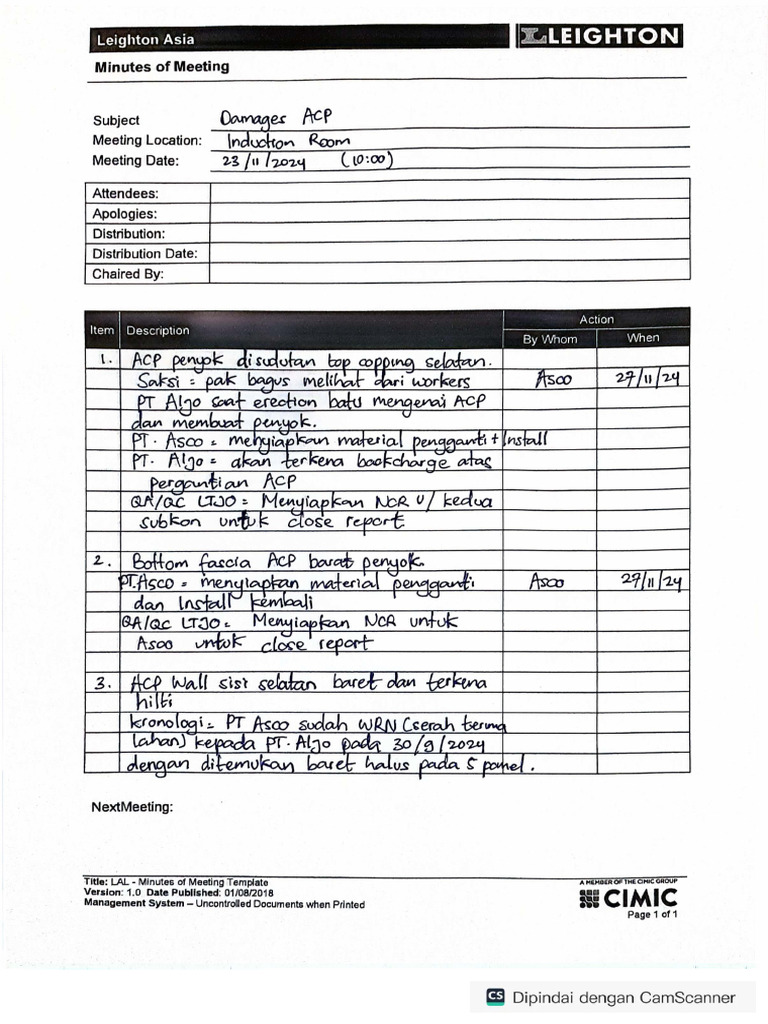 Meeting Damages ACP | PDF