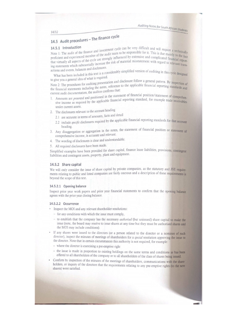 Auditing Notes For South African Students 3 | PDF