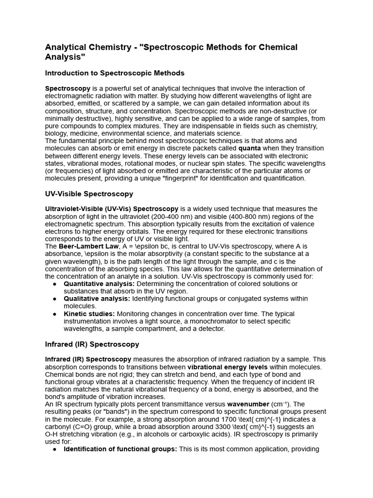 Spectroscopic Methods in Chemistry | PDF | Nuclear Magnetic Resonance ...
