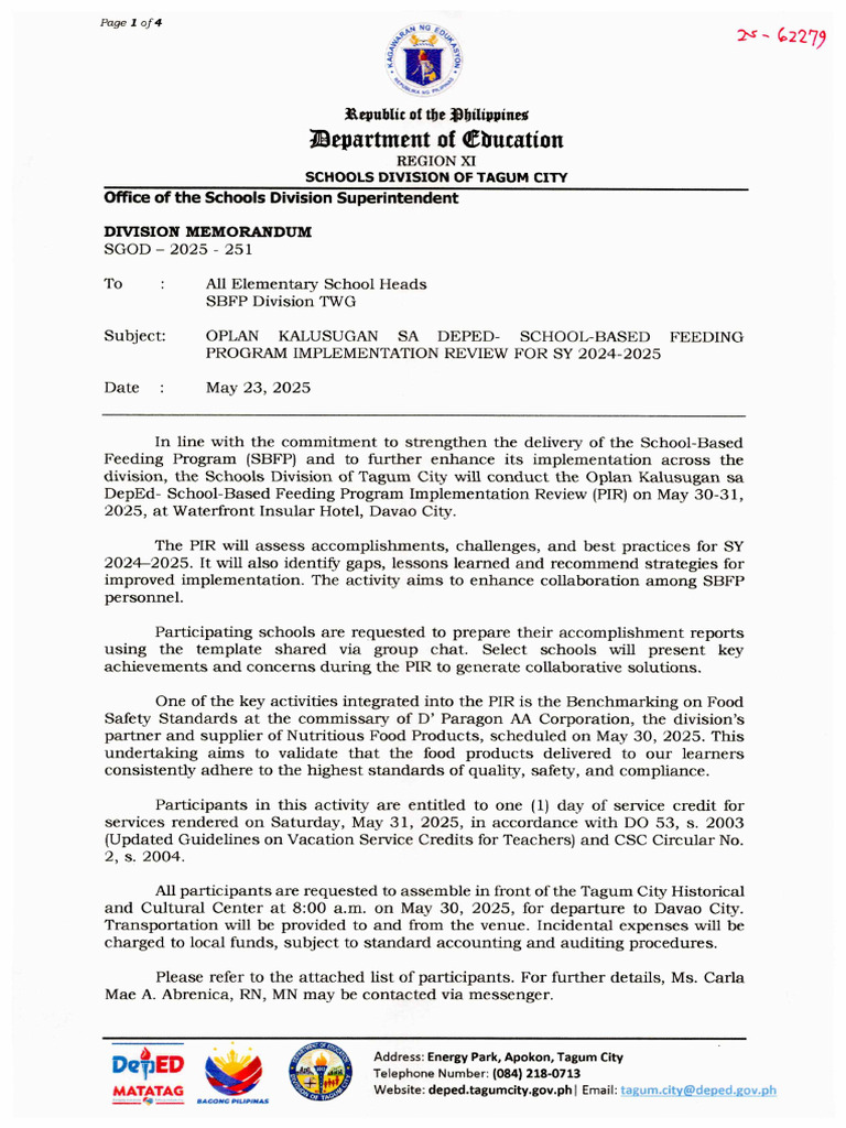 DM Sgod 2025 251 5 23 2025 Oplan Kalusugan Sa Deped School Based ...