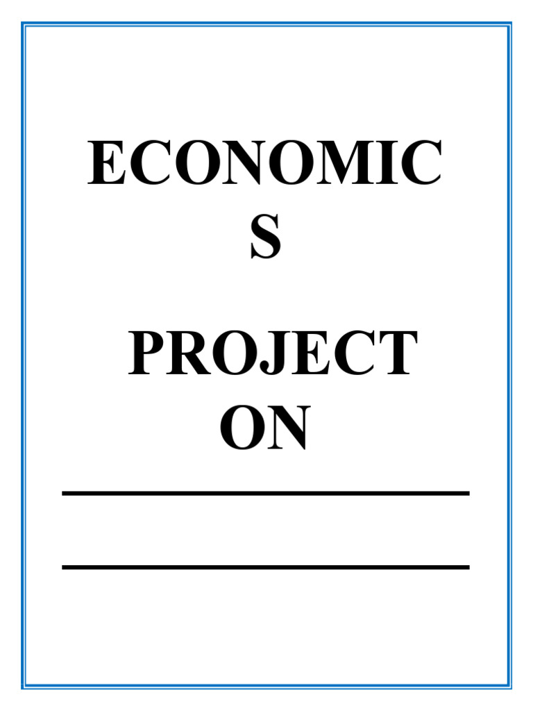 Economics Project Front Page Design | PDF