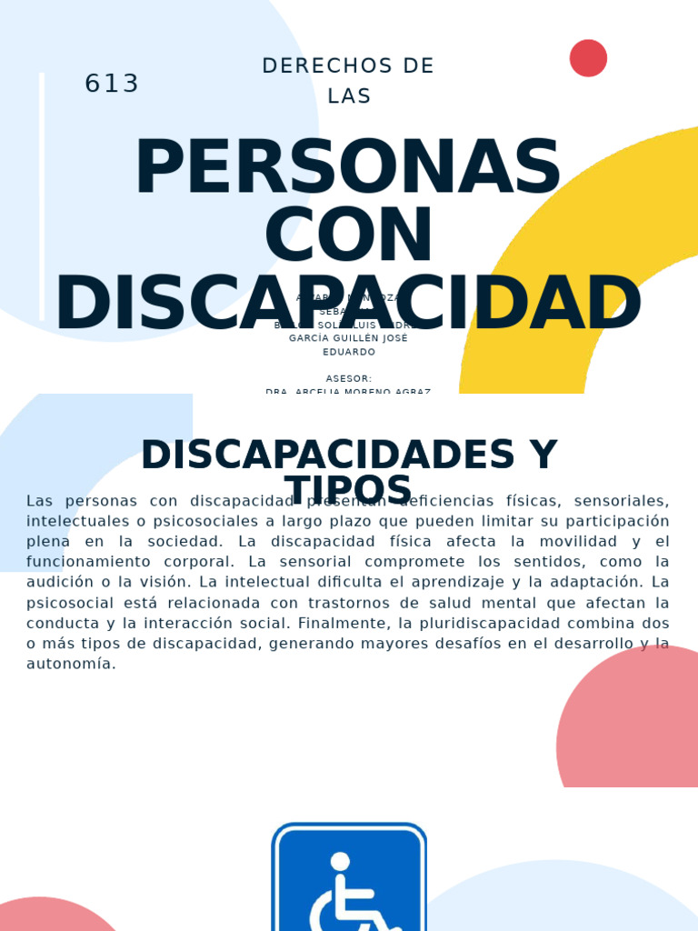 Derechos de Las Personas Con Discapacidad | PDF | Invalidez | Inclusión ...