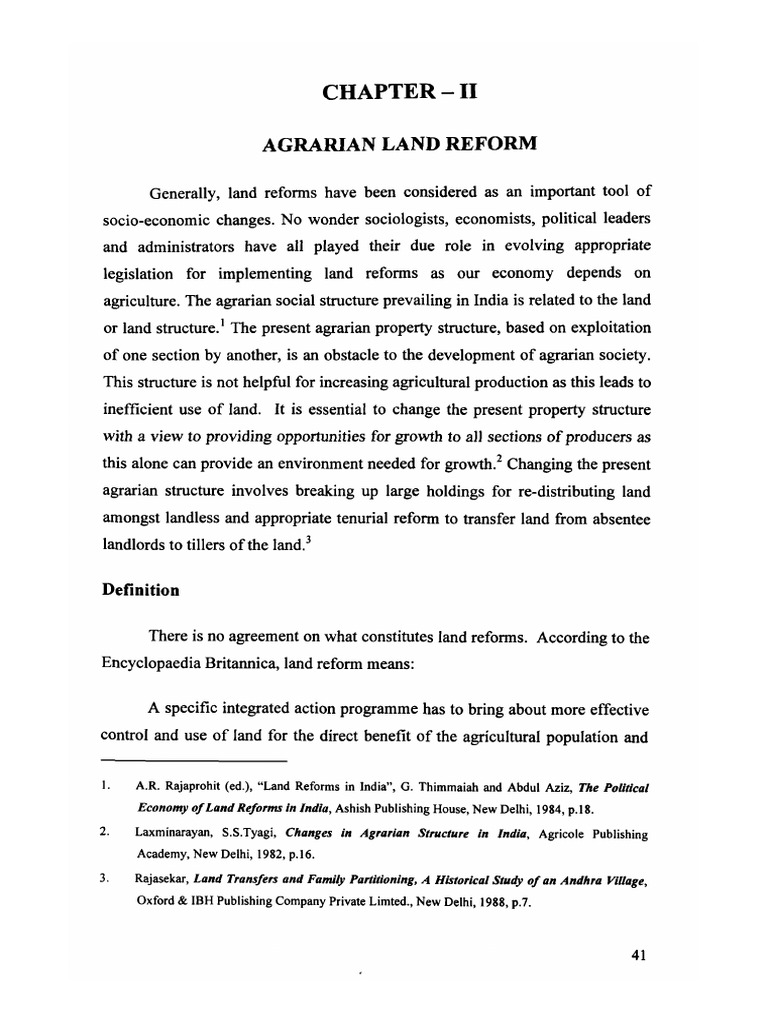 Agrarian Land Reform Thanjavur | PDF | Leasehold Estate