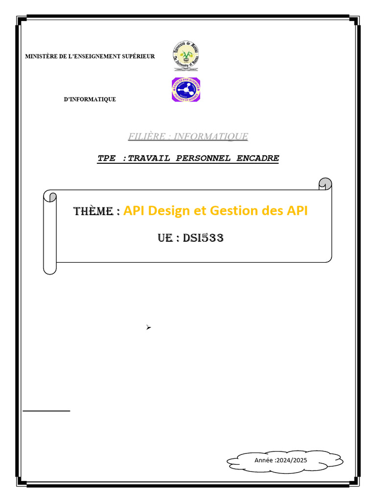 Design et Gestion des API en Informatique | PDF | Application | Serveur ...