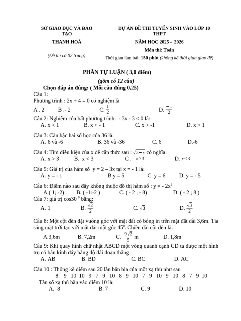 De Va Dap An de So 7 | PDF