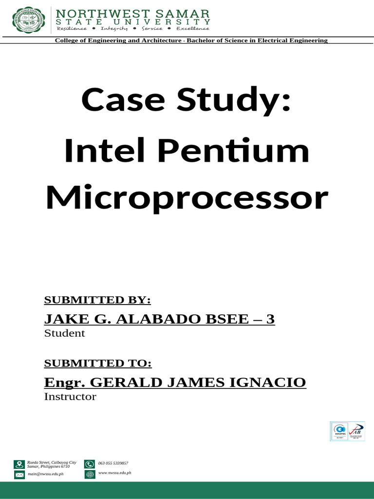 Intel Pentium Microprocessor Case Study | PDF | Central Processing Unit ...