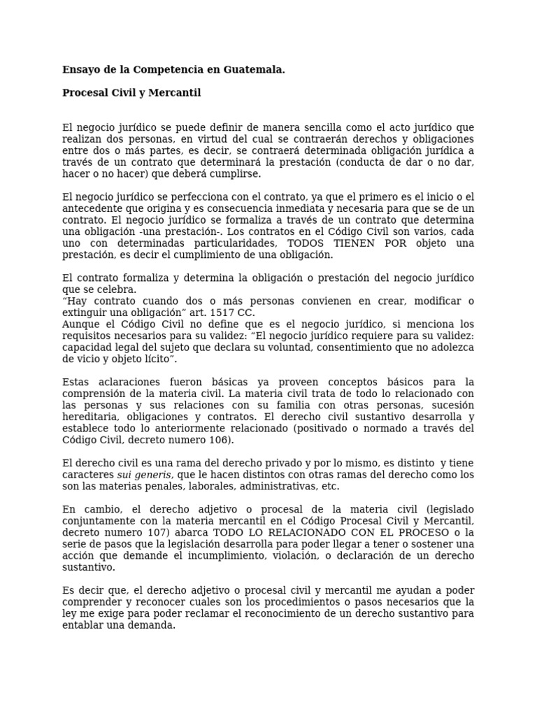 Competencia en Derecho Civil y Mercantil | PDF | Jurisdicción | Judicaturas