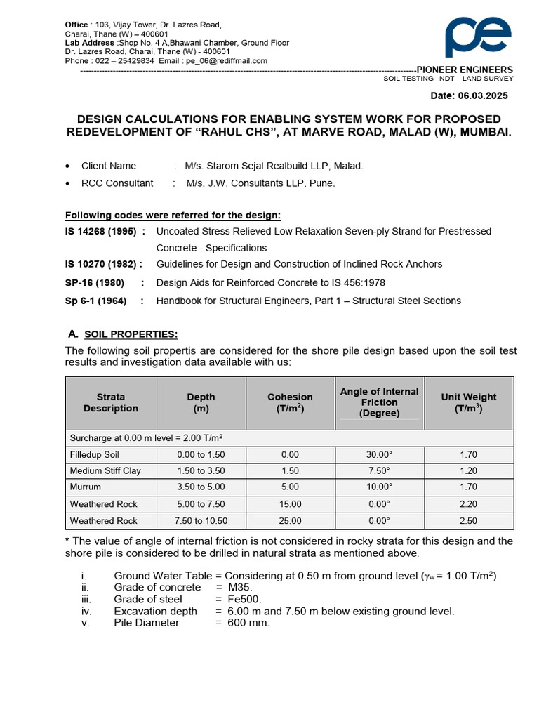 Soil Testing and Design Calculations | PDF | Deep Foundation | Civil ...