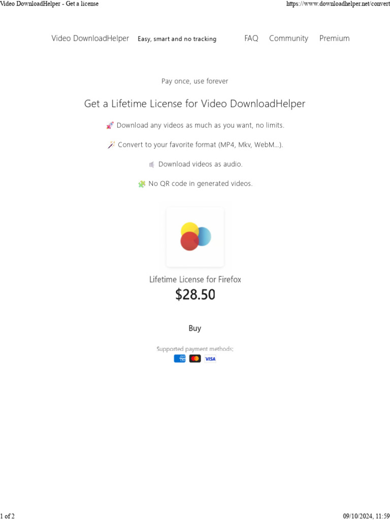 Lifetime License for Video DownloadHelper | PDF