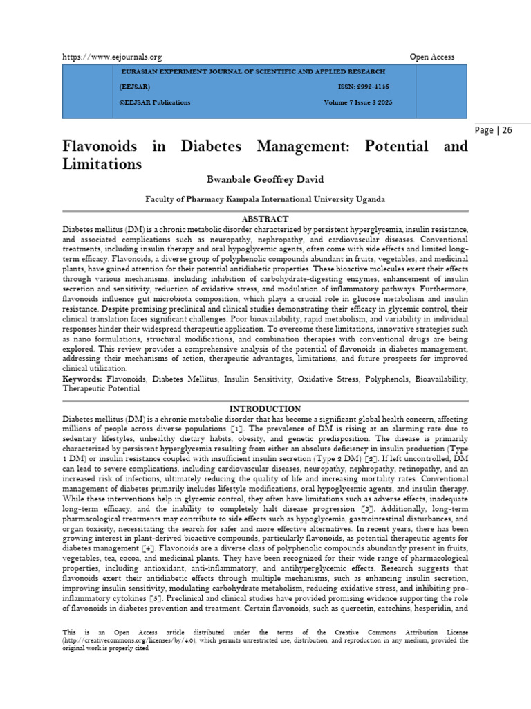 Flavonoids' Role in Diabetes Management | PDF | Diabetes Management ...
