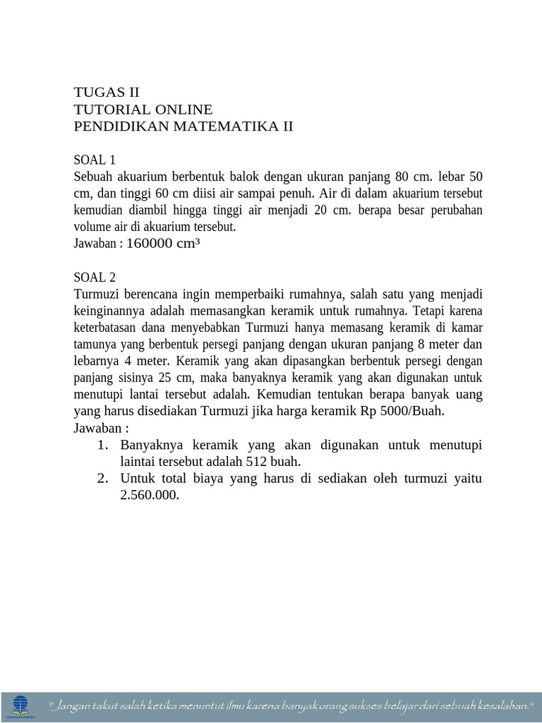 Tugas 2 Pendidikan Matematika Ii | PDF
