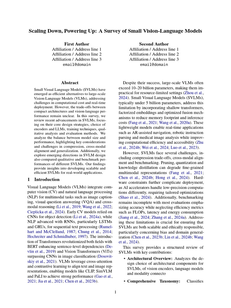 Survey of Small Vision-Language Models | PDF | Machine Learning ...