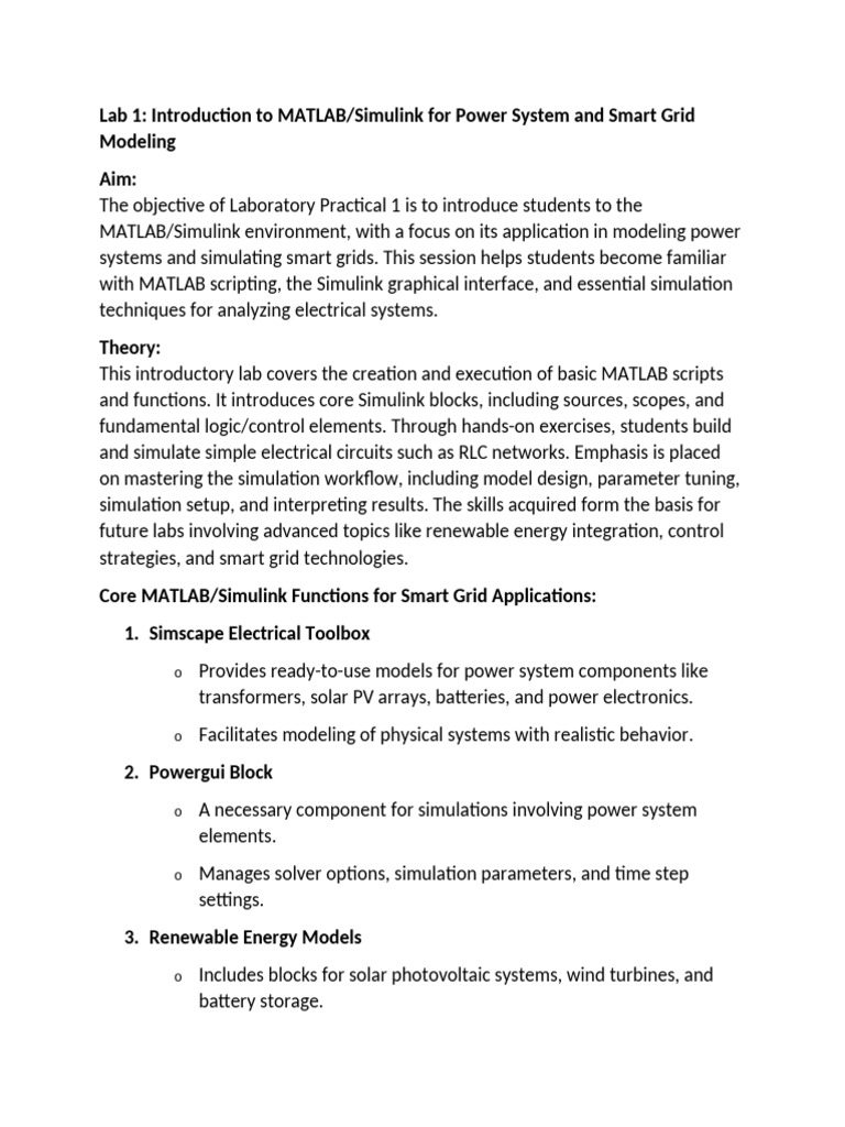 Practical 1 | PDF | Smart Grid | Simulation