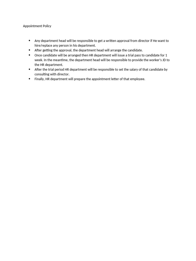 Appointment Policy Overview | PDF