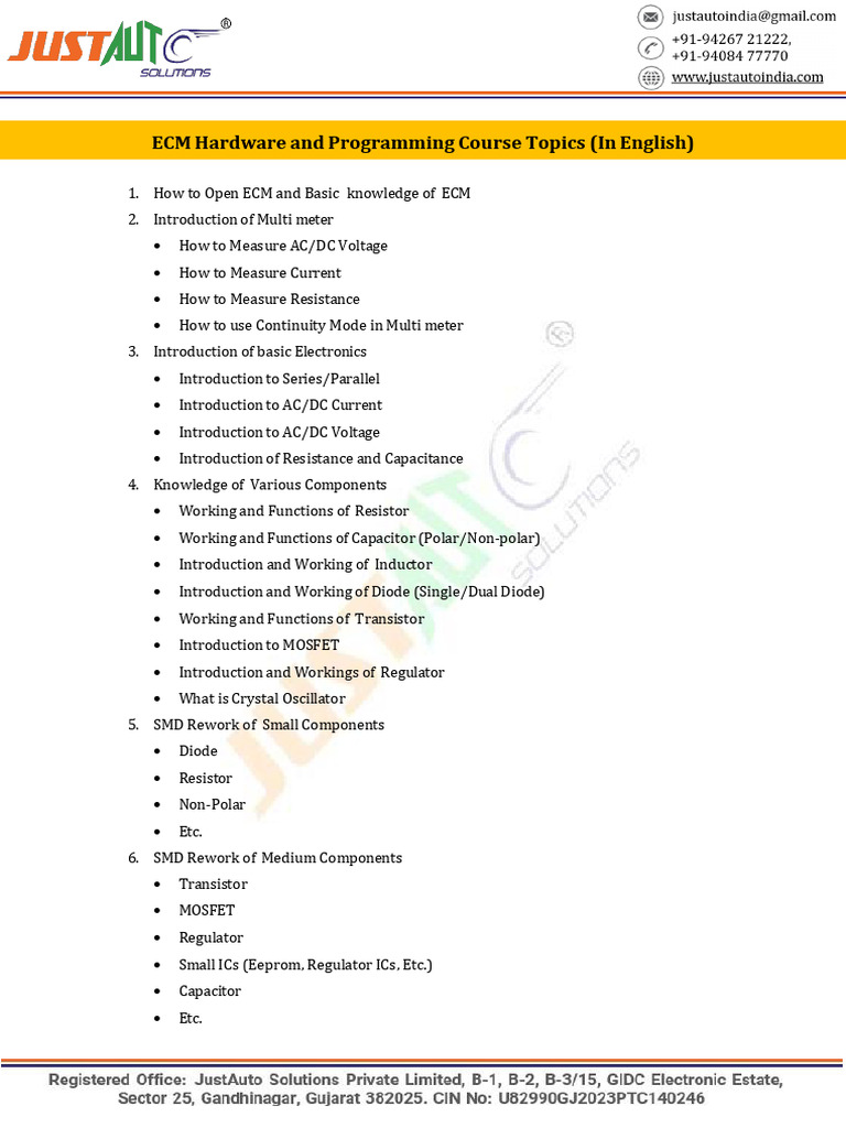 ECM Hardware Programming Course 24.02.2025 | PDF