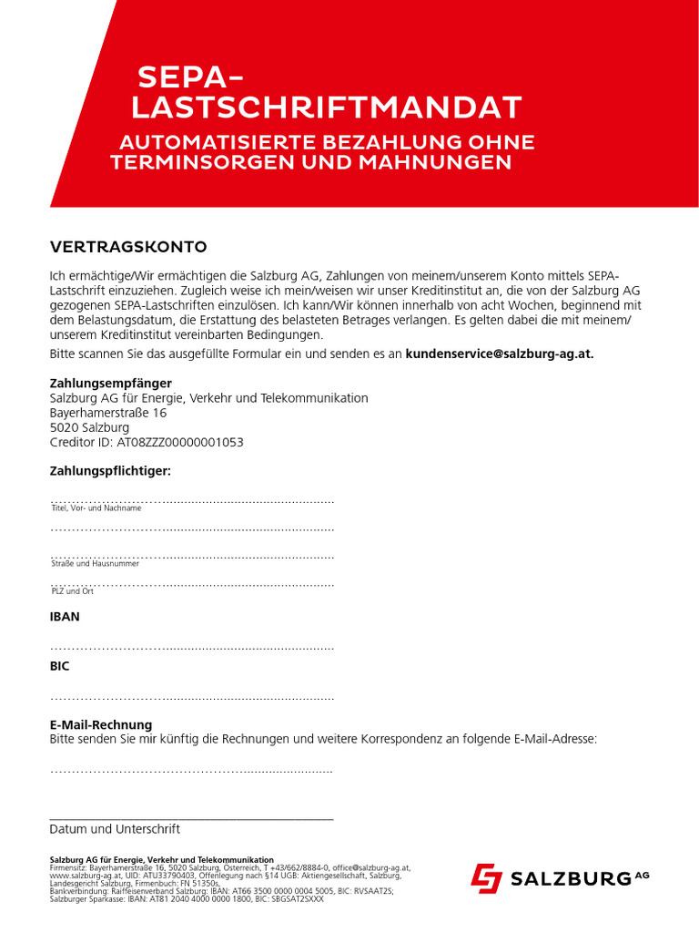 SEPA Formular | PDF