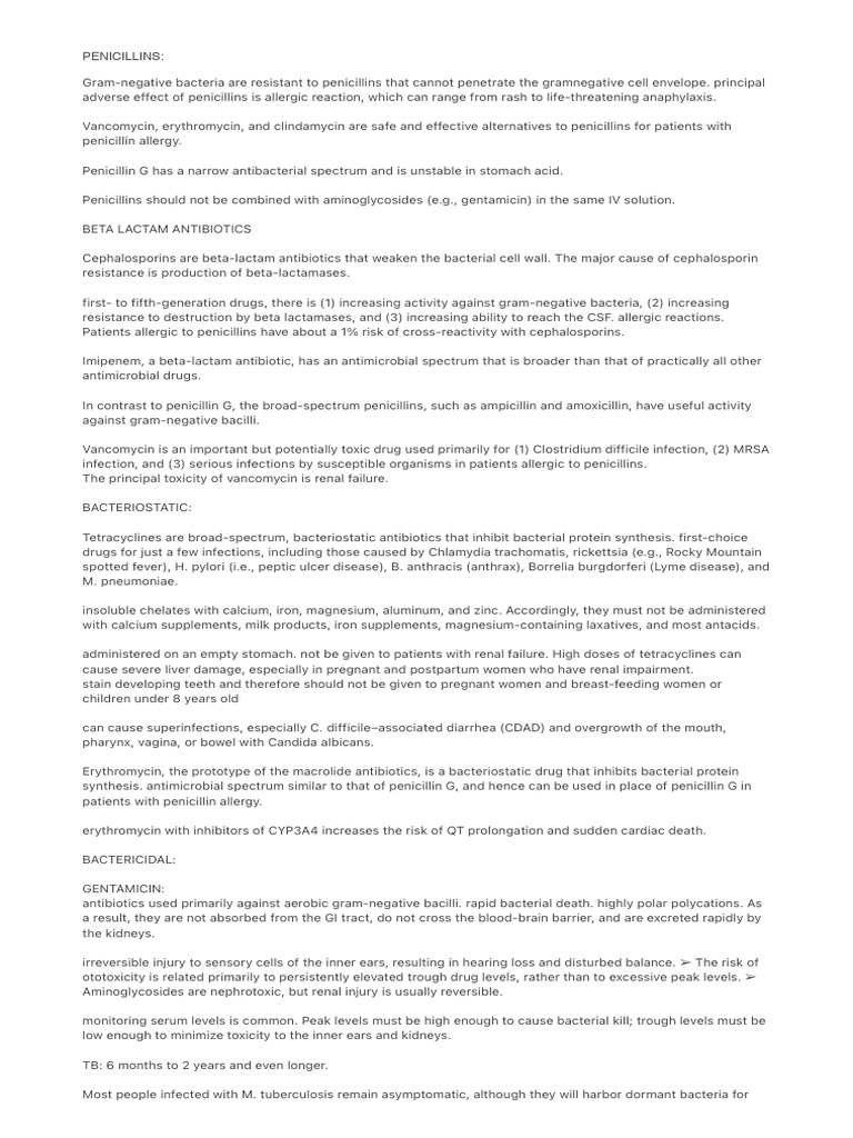 Antibiotics and Their Mechanisms of Action | PDF | Penicillin ...