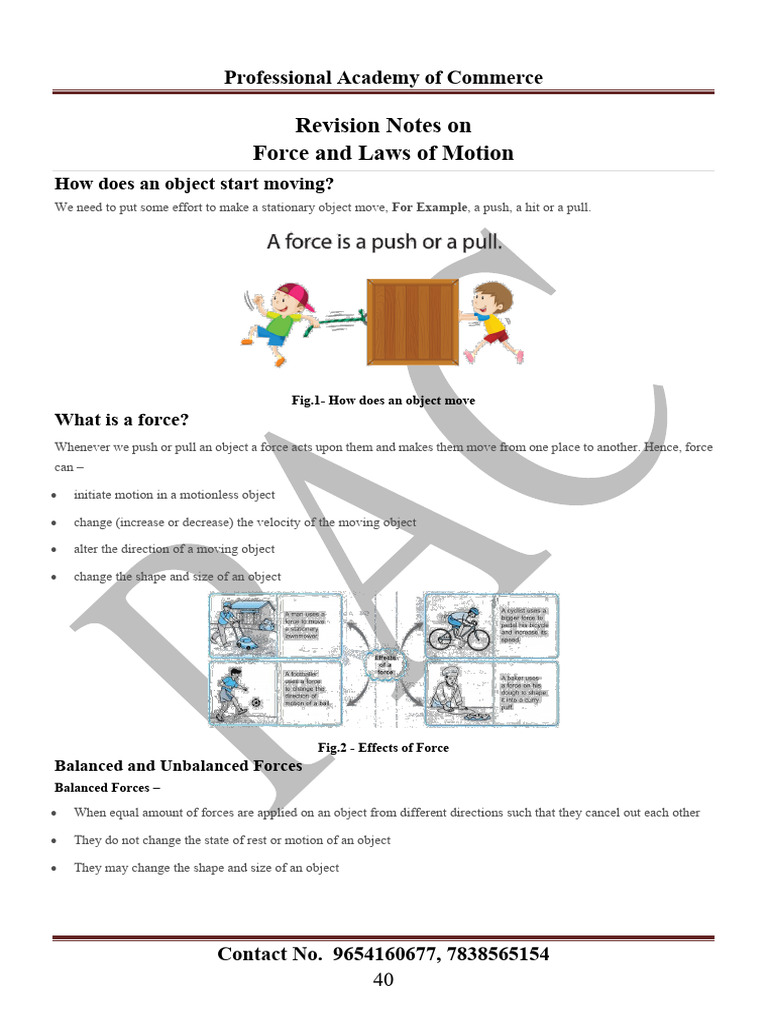 Force and Laws of Motion Overview | PDF | Force | Inertia