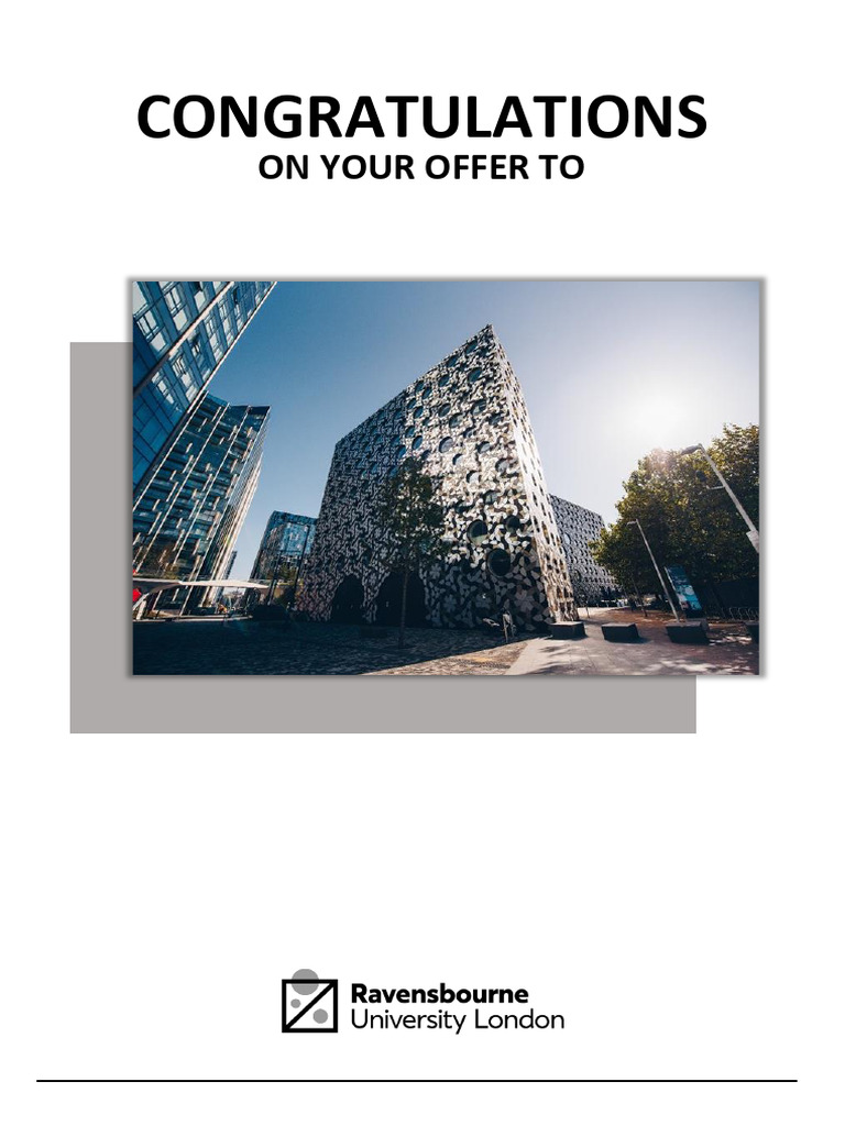 Conditional Offer - Ravensbourne University - Abdul Rehman Bashir ...
