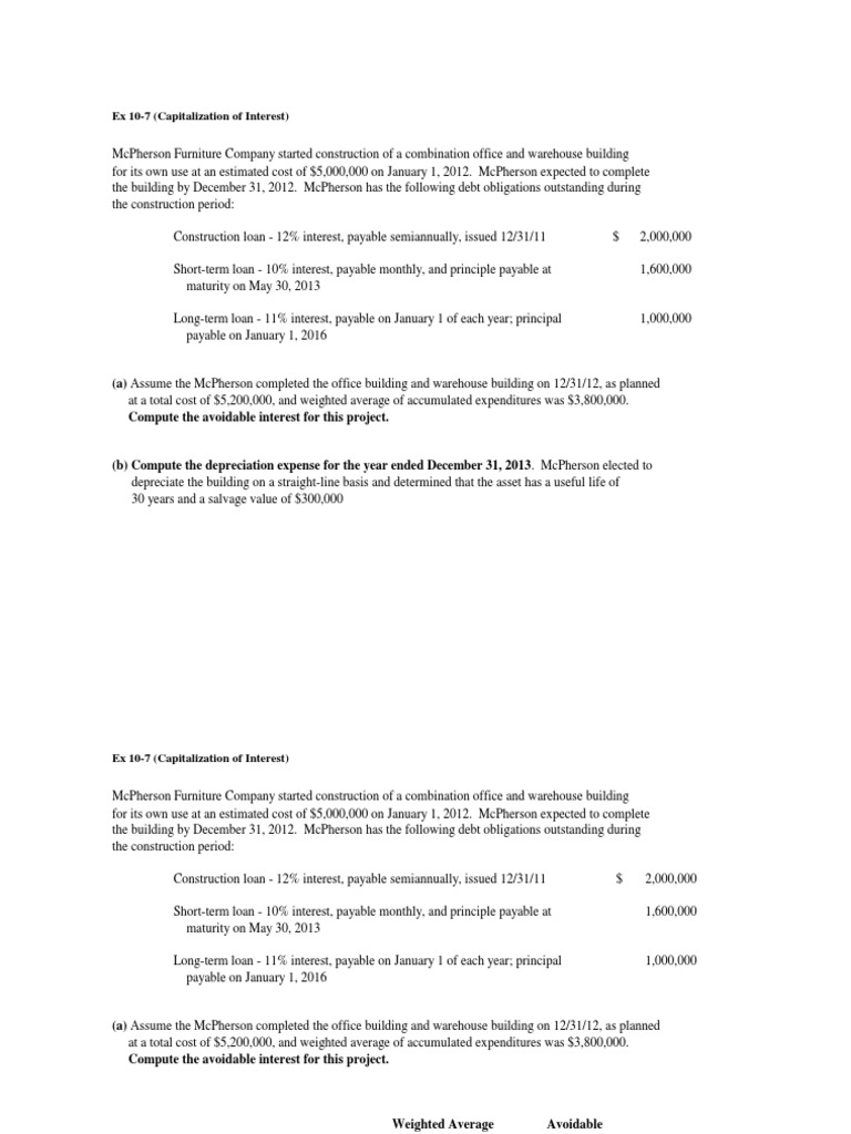 E10 7 Depreciation Interest