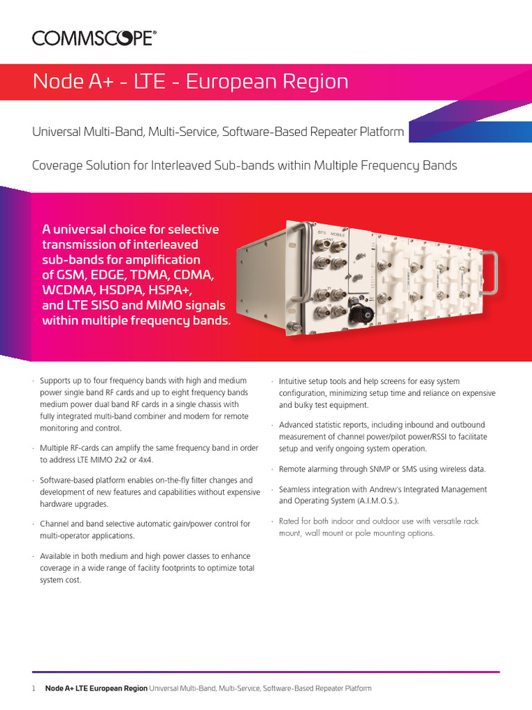 Node A+ LTE Repeater Platform Overview | PDF | Lte (Telecommunication ...