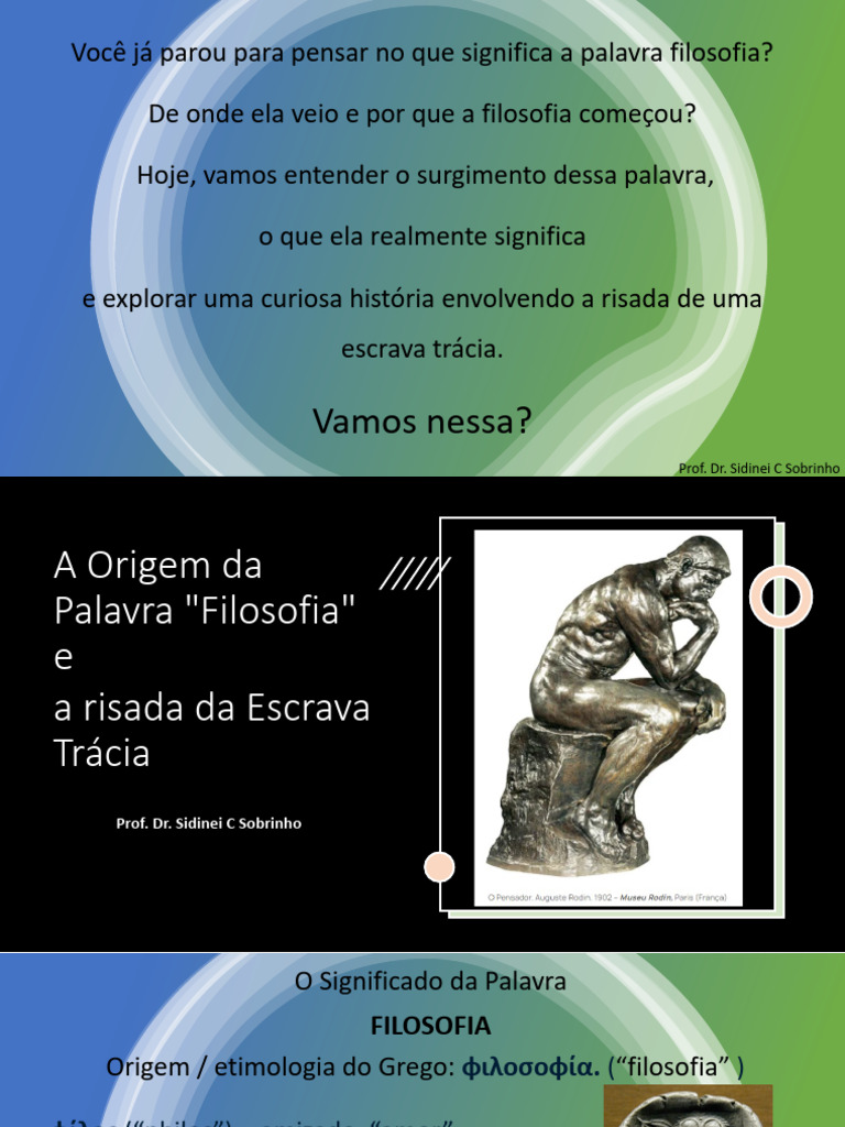 Origem e Significado da Filosofia | PDF | Sabedoria | Filosofia Grega ...