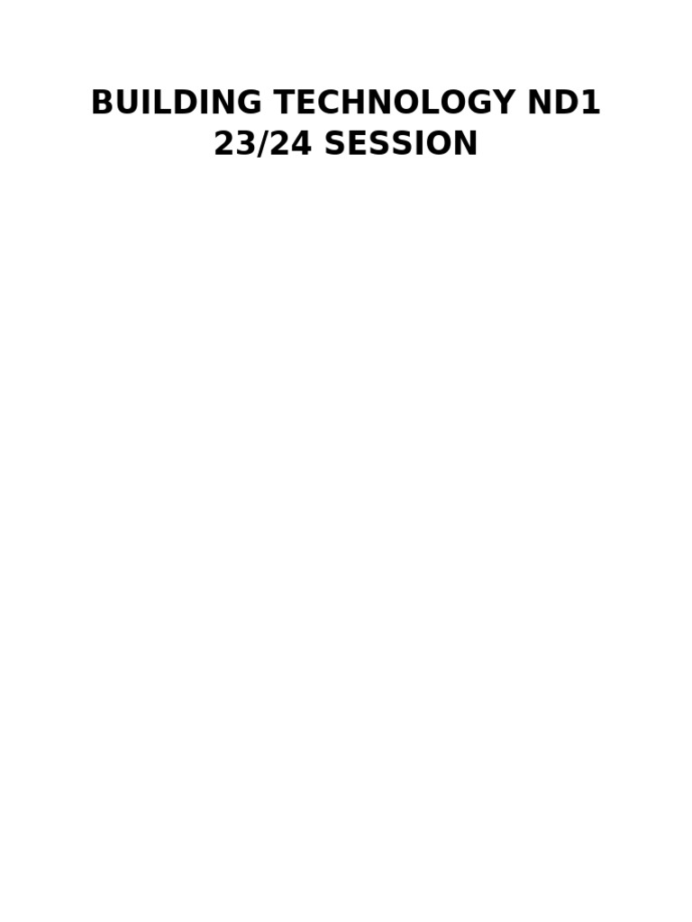 Building Technology ND 2 FT '23 | PDF