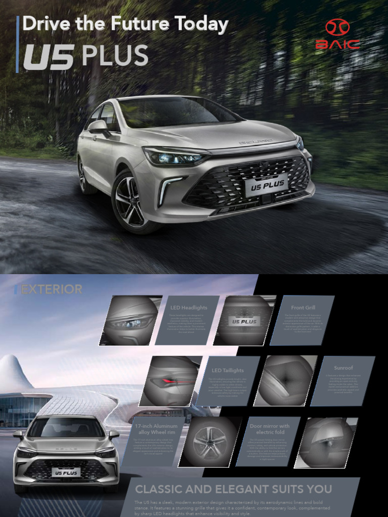 Baic U5 Plus: Safety & Features Overview | PDF | Headlamp | Door